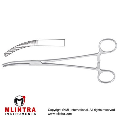 Mikulicz Peritoneum Forcep Curved - 1 x 2 Teeth Stainless Steel, 20.5 cm - 8"